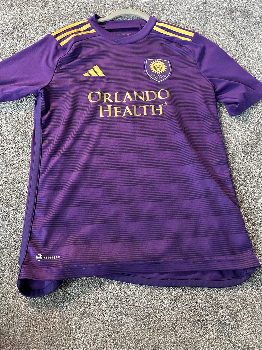 adidas Kids Orlando City Purple Jersey with Gold Details